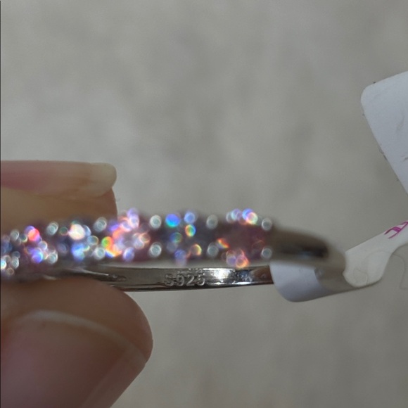 NEW Certified .70 Carat Pink Purple Moissanite Diamond 18k Sterling Silver Ring - Picture 5 of 5